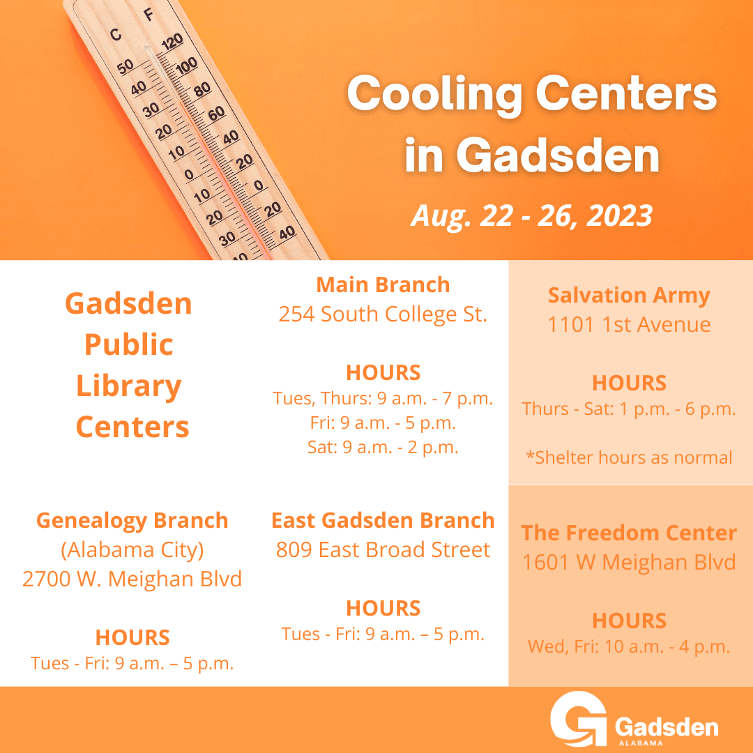 Gadsden Opens Cooling Stations for Relief from Extreme Heat - Alabama ...